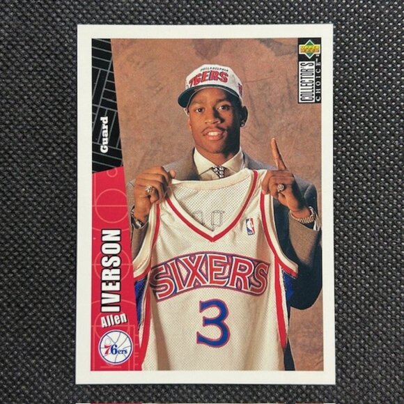 1996-97 Upper Deck Collector's Choice Allen Iverson #301 Rookie RC HOF - Picture 1 of 2